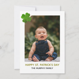 Elegant Simple Shamrock Photo St. Patrick's Day Feiertagskarte