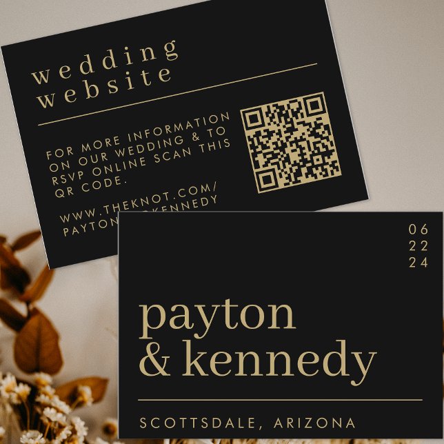 Elegant Simple Stylish Wedding Website UAWG Chic Begleitkarte (Von Creator hochgeladen)