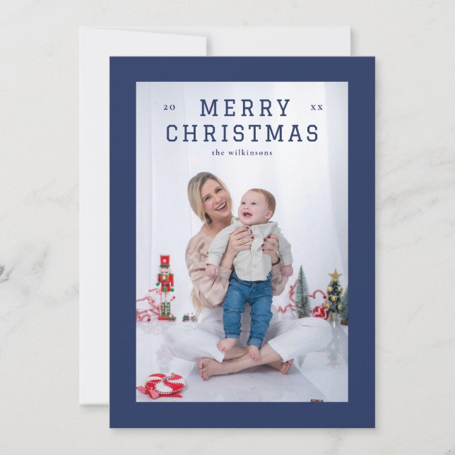 Elegant Simple Thick Bordering Feiertagskarte (Vorderseite)