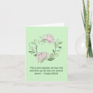 Elegant Simple Watercolor Blumenreath Religiös Karte