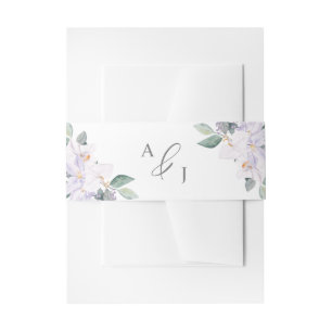Elegant Simple Watercolor Purple Orchids Wedding Einladungsbanderole