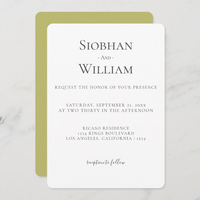 Elegant Simple Wedding (Vorne/Hinten)