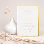Elegant Simple Wedding Folieneinladung<br><div class="desc">Elegante einfache Einladung zum Hochzeitsfeiern. Einfach und stilvoll präsentiert sich diese formelle Hochzeitseinladung mit einem eleganten Rahmen und einer eleganten Kalligraphie,  die in echter Goldfolie gepresst wird.</div>