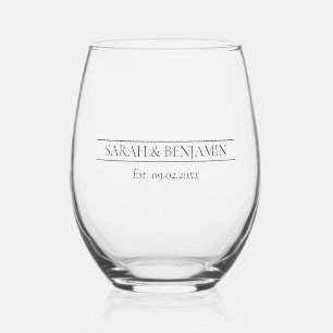 Elegant Simple Wedding Keepake Geschenk Weinglas Ohne Stiel
