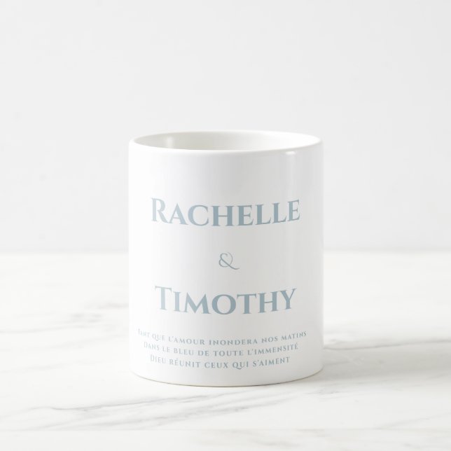 Elegant Simple White Gray Script Wedding Kaffeetasse (Mittel)