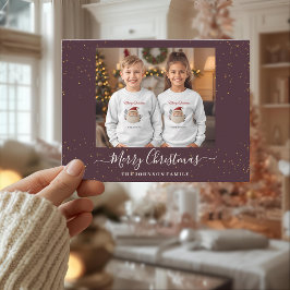 Elegant Single Photo Christmas Card Feiertagspostkarte