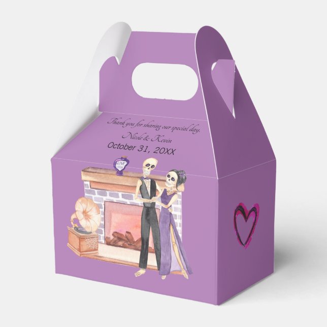Elegant Skeleton Couple Favor Box Geschenkschachtel (Vorderseite)