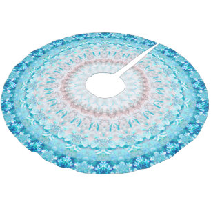 Elegant Sky Blue Crystal Mandala Polyester Weihnachtsbaumdecke