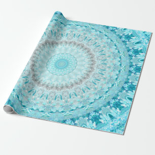 Elegant Sky Blue Mandala  Geschenkpapier