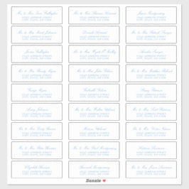 Elegant Sky Blue Script Guest Address Labels