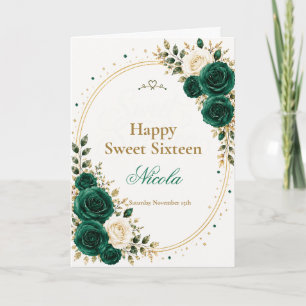 Elegant Smaragd Sweet 16 Karte