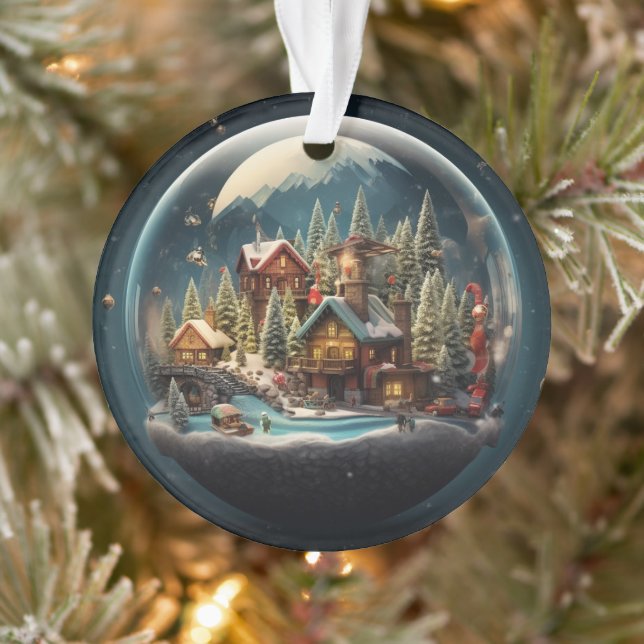 Elegant Snow Glob Ornament (Baum)