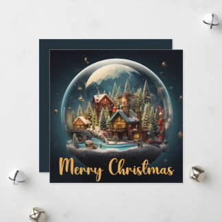 Elegant Snow Globe Feiertagskarte