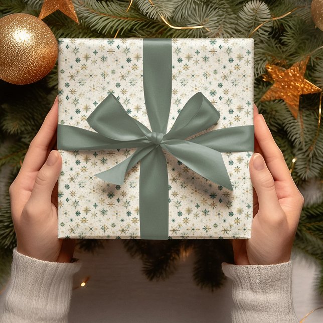Elegant Snowflake Christmas Wrapping Paper Geschenkpapier (Von Creator hochgeladen)