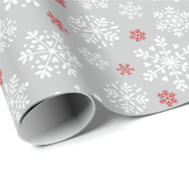 Elegant snowflakes white on grey geschenkpapier