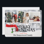 Elegant Snowman Joy Christmas Family Foto Collage Feiertagskarte<br><div class="desc">Elegant Snowman Joy Christmas Family Foto Collage</div>