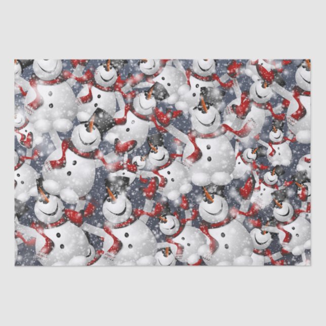 Elegant Snowman Weihnachten Seidenpapier (Vorderseite)