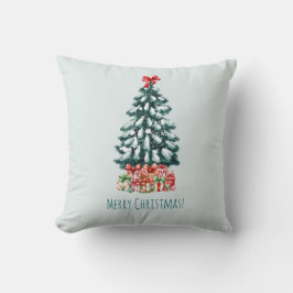 Elegant Snowy Christmas Tree Kissen