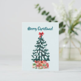 Elegant Snowy Christmas Tree Postcard Postkarte