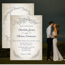 Elegant Soft Blätter Script Wedding