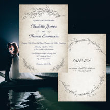 Elegant Soft Blätter SkriptWedding mit UAWG
