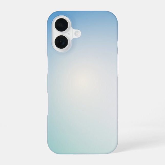  Elegant Soft Blue & White Ombre  iPhone 16 Hülle (Rückseite)