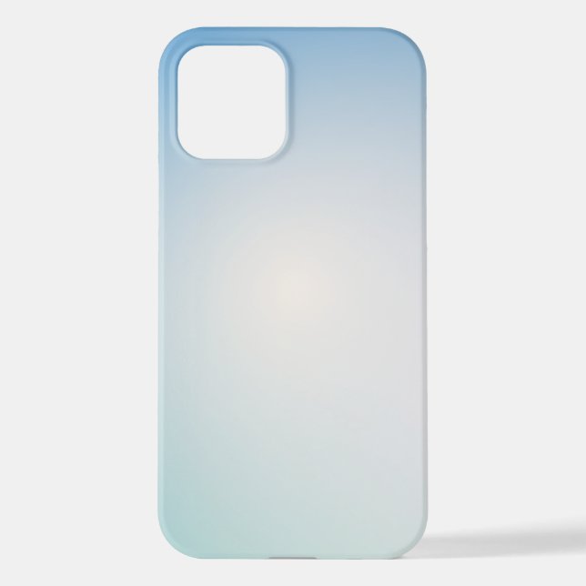  Elegant Soft Blue & White Ombre  iPhone Hülle (Rückseite)