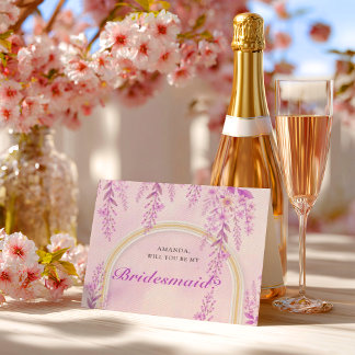 Elegant Soft Blush Lavender Wedding Bridesmaid  Postkarte