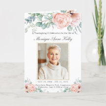 Elegant Soft Blush Pink Roses Floral Foto Funeral