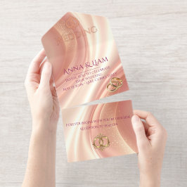 Elegant Soft Blush Wedding Invitation All-in-One-Einladung