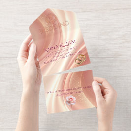 Elegant Soft Blush Wedding Invitation All-in-One-Einladung