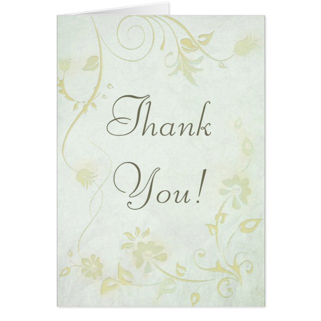 Elegant Soft Green Vintage Wedding Vielen Dank (Vorne)