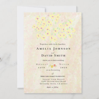 Elegant soft pastel Watercolor Floral Wedding Einladung