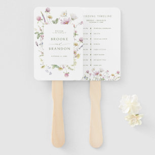 Elegant Soft Pastel Wildblume Hochzeit Timeline Fächer