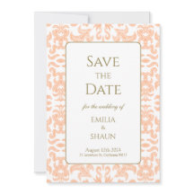 Elegant Soft Peach Wedding Save the Date