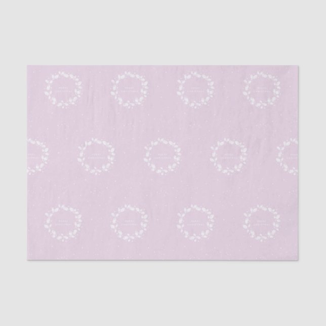 Elegant Soft Pink Frohe Weihnachten Holly Wreath Seidenpapier (Vorderseite)