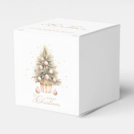 Elegant Soft Pink Watercolor Frohe Weihnachtsbaum Geschenkschachtel