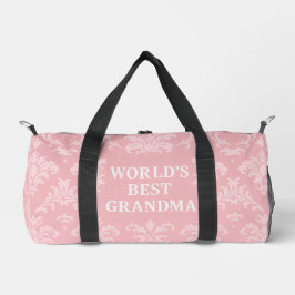 Elegant Soft Pink White World's Best Oma Duffle Bag