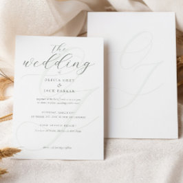 Elegant Soft Sage Green Calligraphy Wedding Einladung