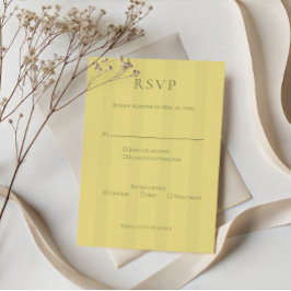 Elegant Soft Yellow Wedding RSVP Card Karte