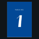 Elegant Solid Mediterranean Blue Script Wedding Tischnummer<br><div class="desc">Führe deine Gäste mühelos an ihre Tische mit diesen eleganten Solid Mediterranean Blue Script Hochzeitskarten. Die minimalistische Karte verleiht sich in die wunderschöne Farbe des Ägäischen Meeres ein. Ideal für Hochzeiten in Urlaubsort an der Küste von Amalfi,  Italien oder Andalusien,  Spanien.</div>