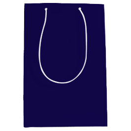 Elegant Solid Navy Blue Minimalist Design Party  Mittlere Geschenktüte