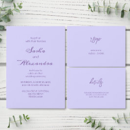 Elegant Solid Purple Lavender RSVP Karte
