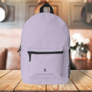 Elegant Sophisticated Classic Monogram Lilac Bedruckter Rucksack
