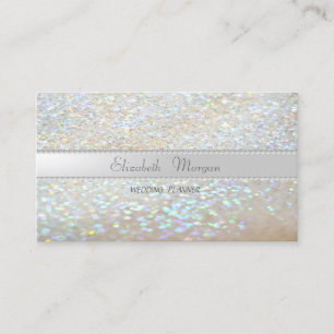 Elegant Sophisticated Modern Glitter Bokeh, Perlen Visitenkarte