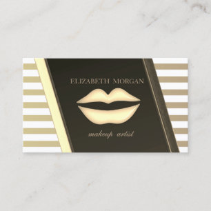 Elegant Sophisticated Stylisch, Gestreift, Lippen Visitenkarte
