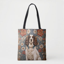Elegant Spaniel On Floral Background