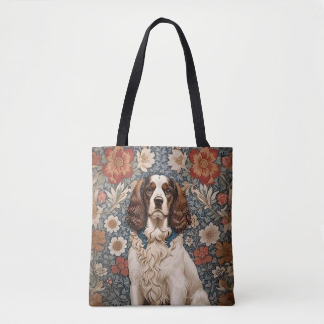 Elegant Spaniel On Floral Background (Vorderseite)