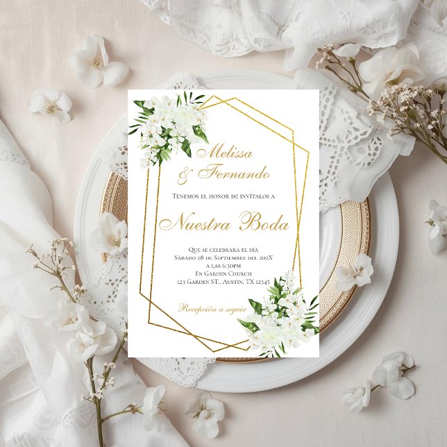 Elegant Spanish Wedding Invitation Einladung (Von Creator hochgeladen)