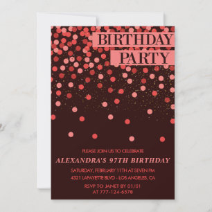 Elegant Sparkle Glitzer Confetti 97. Geburtstag Einladung